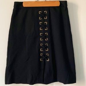 Trina Turk A line skirt with front laces and grommets